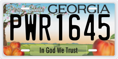 GA license plate PWR1645