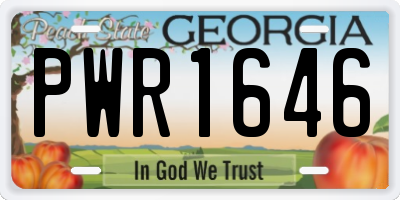 GA license plate PWR1646