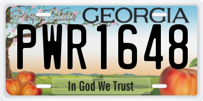 GA license plate PWR1648