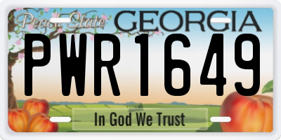 GA license plate PWR1649
