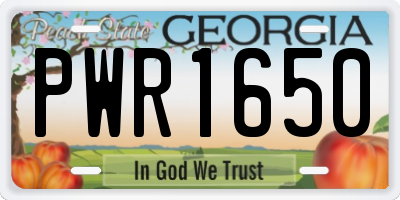 GA license plate PWR1650