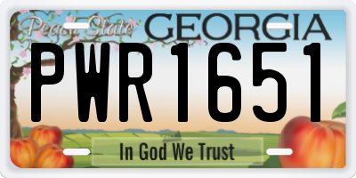 GA license plate PWR1651