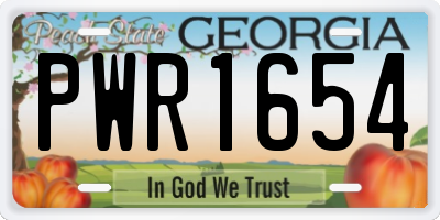 GA license plate PWR1654