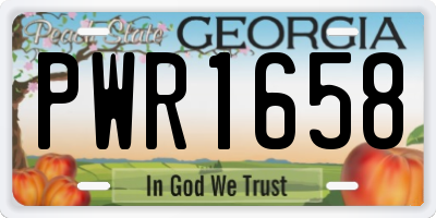 GA license plate PWR1658