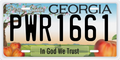 GA license plate PWR1661