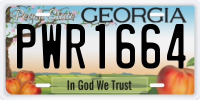 GA license plate PWR1664