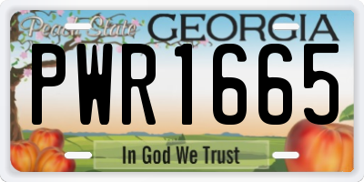 GA license plate PWR1665