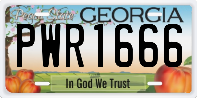 GA license plate PWR1666