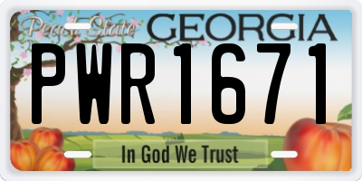 GA license plate PWR1671
