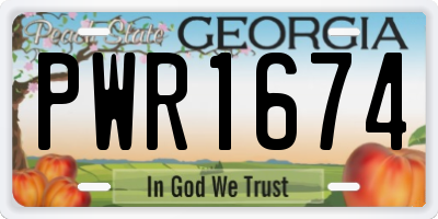 GA license plate PWR1674