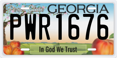 GA license plate PWR1676