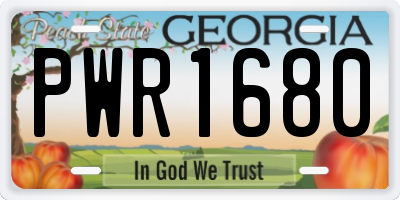 GA license plate PWR1680