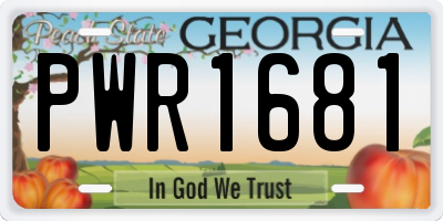 GA license plate PWR1681