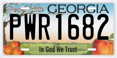 GA license plate PWR1682