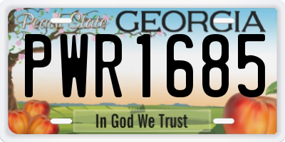 GA license plate PWR1685