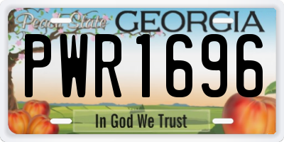 GA license plate PWR1696