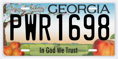 GA license plate PWR1698