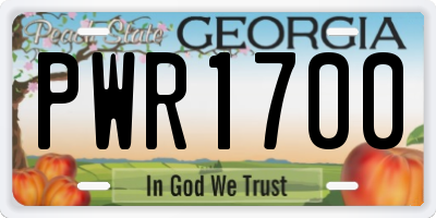 GA license plate PWR1700