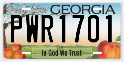 GA license plate PWR1701