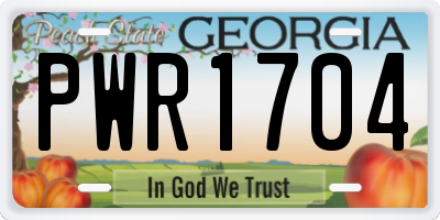 GA license plate PWR1704