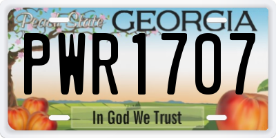 GA license plate PWR1707