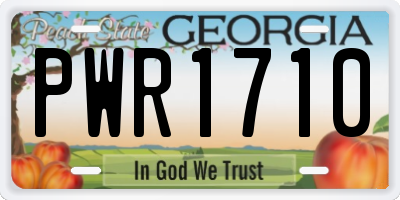 GA license plate PWR1710