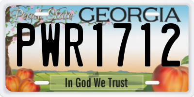 GA license plate PWR1712