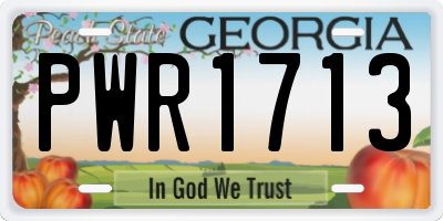 GA license plate PWR1713
