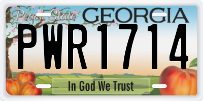 GA license plate PWR1714