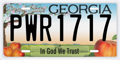 GA license plate PWR1717