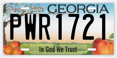 GA license plate PWR1721