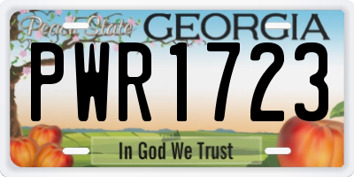 GA license plate PWR1723