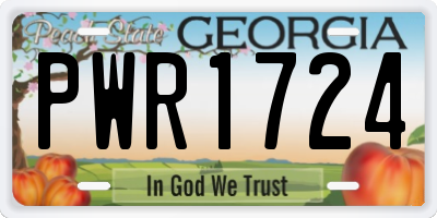 GA license plate PWR1724