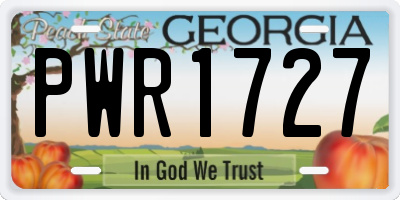 GA license plate PWR1727