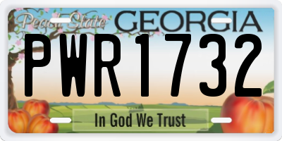 GA license plate PWR1732