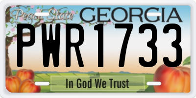 GA license plate PWR1733