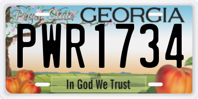 GA license plate PWR1734