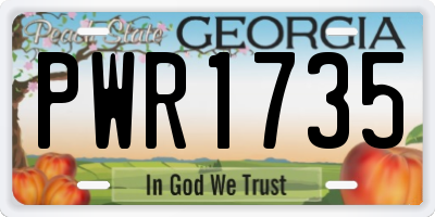 GA license plate PWR1735