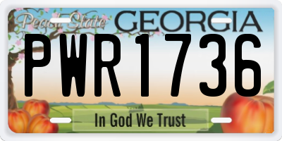 GA license plate PWR1736