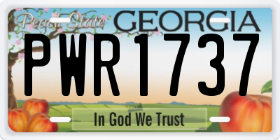 GA license plate PWR1737
