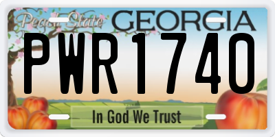 GA license plate PWR1740