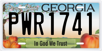 GA license plate PWR1741