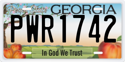 GA license plate PWR1742