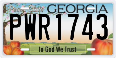 GA license plate PWR1743
