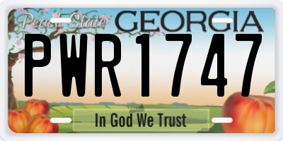 GA license plate PWR1747
