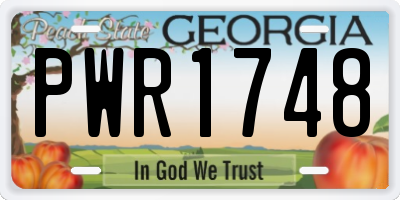 GA license plate PWR1748