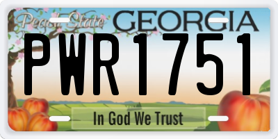 GA license plate PWR1751