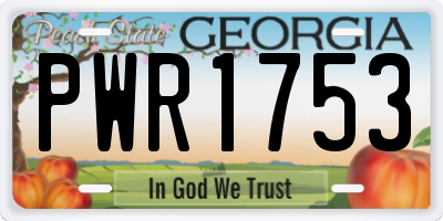GA license plate PWR1753
