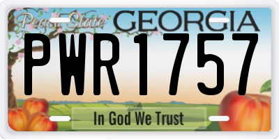 GA license plate PWR1757