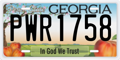 GA license plate PWR1758